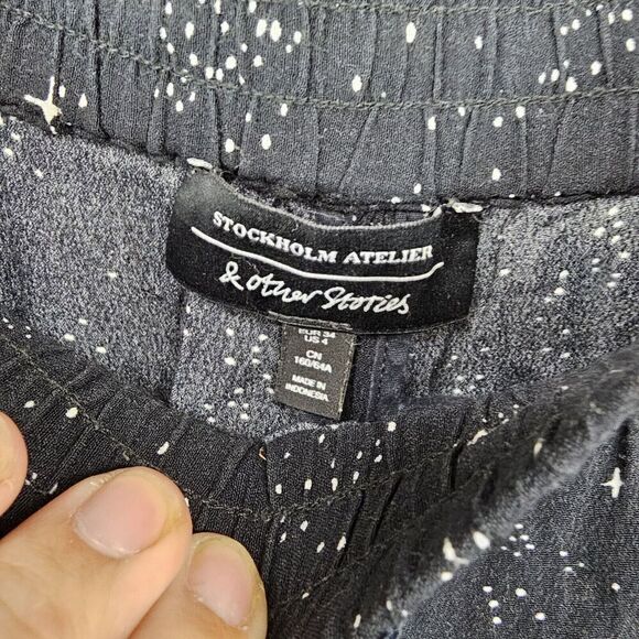 & Other Stories Stockholm Atelier Black Night Sky Star Shorts Pull On Women's 4 - Picture 3 of 4